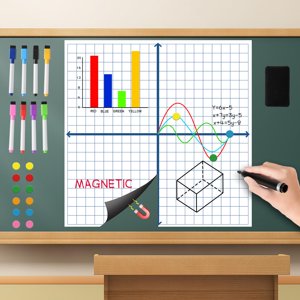 Magnétique XY Coordonner la grille d'élimination à sec, 35" x 35" Inches, tableau graphique à effacer à sec, plan de coordonnées magnétiques pour le tableau blanc, classe d'enseignant en mathématiques doit avoir, Clas scolaire