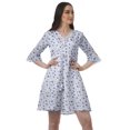thumbnail image 1 of Moomaya Robe Courte à Cordon Imprimée en Poly-Crêpe Grande Taille Robes Chemise pour Femmes, 1 of 4