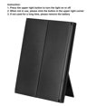 thumbnail image 3 of Mirror 1pc   sided Foldable 8 Led Brightness Lights Desktop Table Makeup Cosmetic Mirror Black, 3 of 7