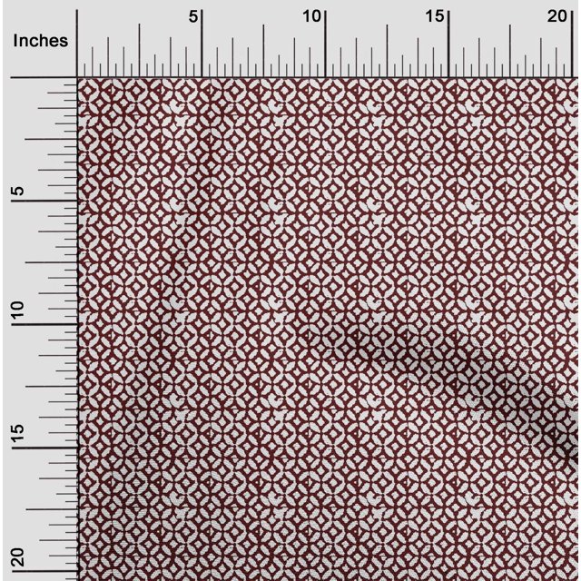 oneOone Cotton Poplin Fabric Geometric Block Printed Craft Fabric BTY 56 Inch Wide