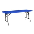 thumbnail image 4 of Pemberly Row Table Pliante Robuste en Plastique Réglable en Hauteur 30x72 Pouces Bleu, 4 of 7