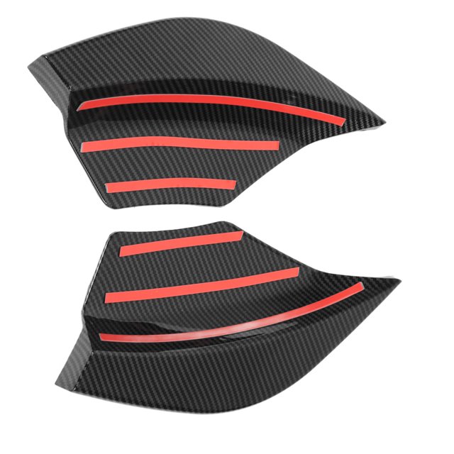 Rear Bumper Splitter, Aerodynamic Direct Fit Racing Style Left Right Bumper Side Lip For Cars Glossy Black,Carbon Fiber Style