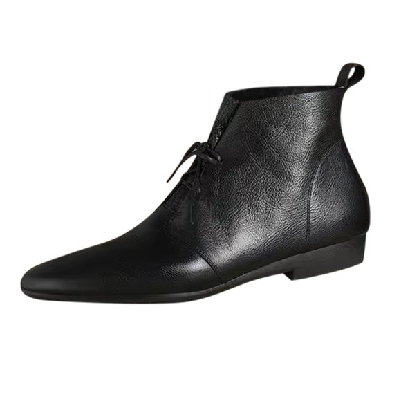 NOKIO Bottines Rétro pour Femmes - Style Britannique en Cuir Souple, Semelle Plate, Bout Pointu, Décolleté Peu Profond, Bottillons pour le Printemps, l'Été et l'Automne, Chaussures Décontractées de Bureau et de Robe