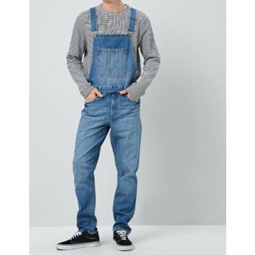 REDHOTYPE Men's Denim Overalls Suspenders Jeans One-piece Pants