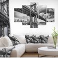 thumbnail image 1 of Manhattan Bridge in Gray Shade - Large Cityscape Photo Canvas Print, 1 of 3