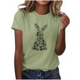thumbnail image 1 of Tauxra Hauts d'Été à Manches Courtes pour Femmes, T-Shirts à Col Rond pour Femmes, Blouse T-Shirt Décontractée à Imprimé de Pâques, 1 of 6