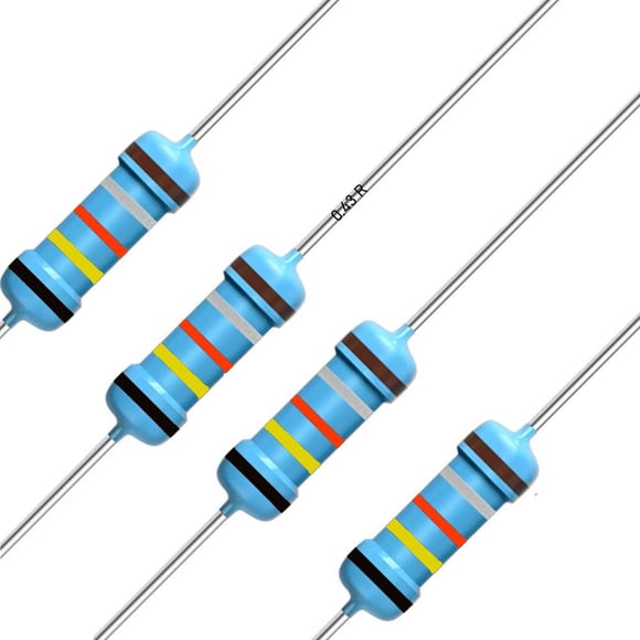 California JOS 100pcs 0.43 ohm Resistor 1/4w (0.25 Watt) 1% Tolerance Metal Film Fixed Resistors Over 189 Multiple Values of Resistance Optional (0.43 ohm 0.43 R 0.43 O)
