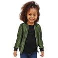 thumbnail image 1 of Girls Coats And Jackets Winter Windproof Long Sleeve Pockets Loose Fit Army Green Going Out Fall Tops for Girls ,2-3 Years, 1 of 9