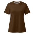 thumbnail image 3 of Blouses à Manches Courtes pour Femmes Femmes Dames Unies à Manches Courtes Col Rond Chandail à Enfiler Hauts en Dentelle Blouse Femmes Hauts à Manches Courtes Femmes Blouse à Manches Courtes Hauts à Épaules Dénudées pour Femmes, 3 of 5