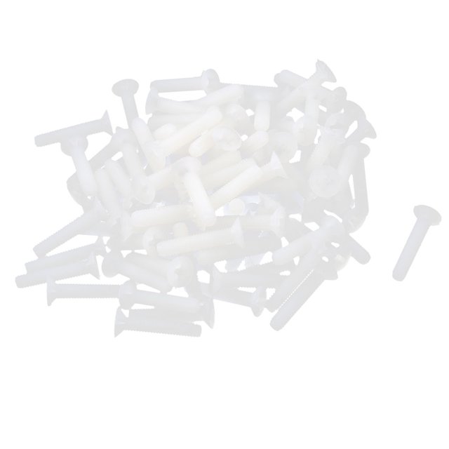Unique Bargains 100 Pcs Nylon M3 x 15mm Fraisé Machine Vis Tête Plate Phillips Entraînement