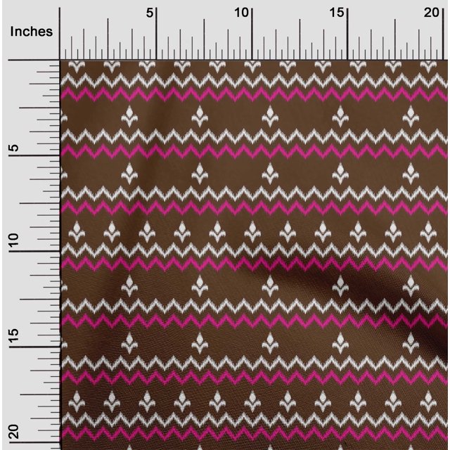 oneOone Polyester Lycra Fabric Chevron Ikat Decor Fabric Printed BTY 56 Inch Wide