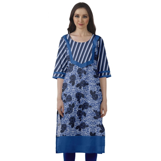 Moomaya Kurti Droite de Designer pour Femmes Tunique Indienne Imprimée Haut Long Kurta