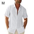thumbnail image 2 of Wweixi Men's Button Down Shirt Boys Summer Pool Party Beach Walking Solid Color Simple Design Tops Daily Working Clothes White M, 2 of 5