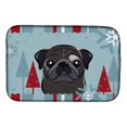 thumbnail image 1 of Carolines Treasures BB1759DDM Winter Holiday Black Pug Dish Drying Mat, 1 of 2