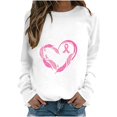 thumbnail image 1 of Rbaofujie Chandails à Capuchon pour Filles Femmes Mode Décontractée Imprimé Col Rond Ample Manches Longues T-shirt Hauts Blouse Blanc Mignons Chandails, 1 of 4