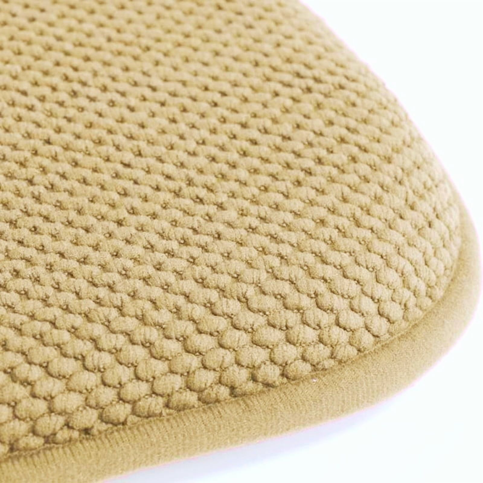 Marina Decoration Coussin Épais Confortable en Mousse à Mémoire de Forme Motif Nid d'Abeille Antidérapant Dossier en Caoutchouc pour Chaise de Cuisine, 2 Pack Taupe