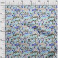 thumbnail image 3 of oneOone Cotton Silk Medium Blue Fabric Writing Text Sewing Craft Projects Fabric Prints By Yard 42 Inch Wide, 3 of 4