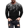 thumbnail image 1 of XZNGL Flame Print Round Neck Long Sleeve Mens Tshirt, 1 of 9