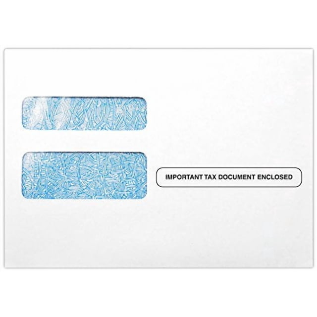 LUXPaper Double Window Tax Envelopes | Form W-2/1099 | Document Enclosed | Security Tint | 5 3/4" x 8" | White | 24lb. Text | 1,000 Qty