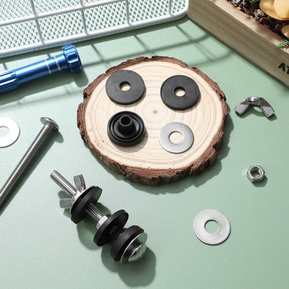 HAMPPLIES 2Pcs Toilet Repair Kit with Tank Bolts and Seal Gasket Compatible with Multiple Toilet Models