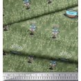 thumbnail image 2 of Soimoi Green polyester Crepe Fabric Caramel & Americano Coffee Beverages Print Sewing Fabric Yard 52 Inch Wide, 2 of 3