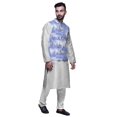 thumbnail image 2 of Atasi Solid Kurta Pajama & Printed Nehru Jacket Set For Mens Party Wear, 2 of 3