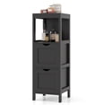 thumbnail image 1 of Costway Bathroom Floor Cabinet Freestanding Side Storage Organizer with 2 Removable Drawers Black, 1 of 10