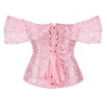 thumbnail image 4 of LSLJS Ladies Sexy Prints Lace Patchwork Retro Style Strappy Backless Bra Tight Waist Shapewear, 4 of 9