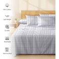 thumbnail image 3 of Ruvanti 6 Pcs Cotton Sheets - 100% Natural Cotton Soft, Lightweight & Breathable Crispy Percale King Size Bed Sheets Set, 16" Deep Pockets, Open Check, 3 of 8