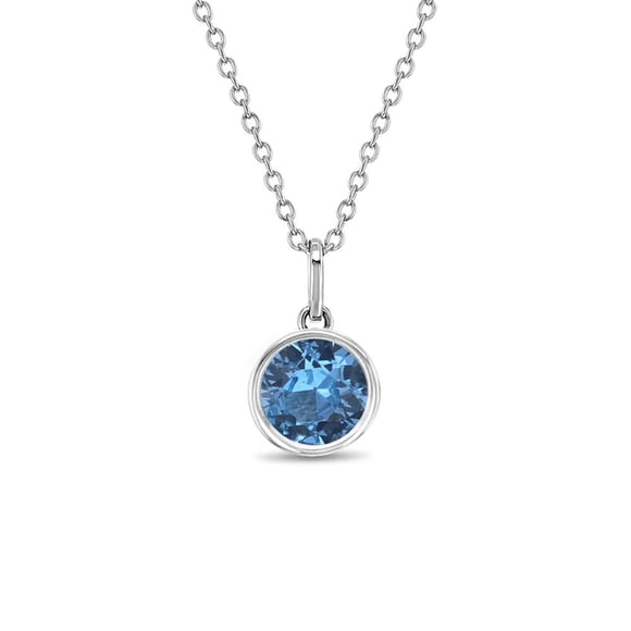 Mesmerize Your Little Girl with TheJewelryHut Designer Solitaire March BirthStone Children CZ Silver Necklace