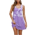 thumbnail image 2 of Ovzne Robes pour Femmes 2025 Robe Femme Décontractée et à la Mode Imprimée Col Rond Sans Manches avec Poche Robe Courte Décontractée Robe de Printemps Imprimée Liquidation, 2 of 6