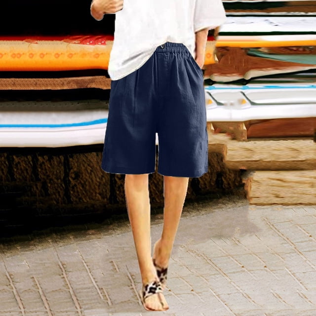 Women's Casual Elastic Shorts with Button Closure and Pockets Versatile Wide Leg Design for Everyday Wear