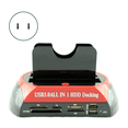 thumbnail image 2 of Dual Bay HDD Docking Station USB3.0 SATA IDE 2.5 & 3.5 Inch External Hard Drive Dock All in 1 Hard Drive Holder US PLUG,1 * Dual Bay HDD Docking Station,Red & Black, 2 of 8