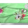 thumbnail image 3 of Soimoi Rayon Fabric Dot,Leaves & Anemone Flower Printed Fabric 1 Yard 42 Inch Wide, 3 of 3
