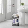 thumbnail image 4 of Rvkxad Two Tier Rolling Storage Cart, Multi-Layer Transparent Movable Trolley for Kitchen Bathroom, Portable Shelf Organizer, 4 of 6