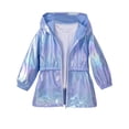 thumbnail image 2 of Girls' Spring Thin Hooded Zipper Coat , Colorful Cool Top For Outdoor Activities Sky Blue 5 Years, 2 of 3