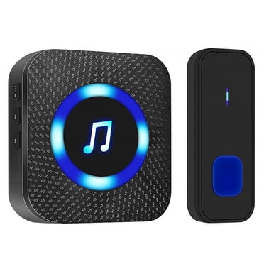 LED Wireless Doorbell Kit Outdoor Waterproof 55 Door Bell Chime 5 Volume Levels Receiver for Home
