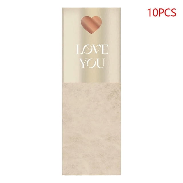 10 Pcs Sac d'Emballage pour Fleurs à Manches Simple Rose « Love You », Sac d'Emballage pour Bouquet, Enveloppes Florales en Cellophane Transparent, Saint-Valentin