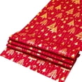 thumbnail image 2 of Décorations de Noël Intérieur Extérieur, Décorations de Sapin de Noël, Chemin de Table en Tissu pour Sapin de Noël Velours Doré Chaud Polyester Coton Drapeau de Table Imprimé du Nouvel An Drapeau de Table pour Rassemblement des Fêtes, 2 of 6
