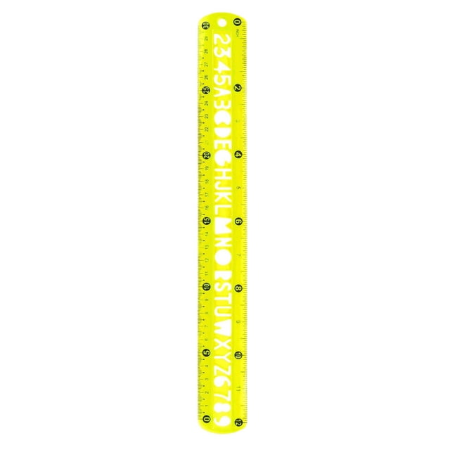 ZTTD 30cm/12inch Flexible Ruler, Rubber Plastic Ruler, Bendable Rulers with Inches and Metric, Shatterproof Straight Edge Ruler Soft Ruler for Home Office, 1Pcs (Type4-Yellow)