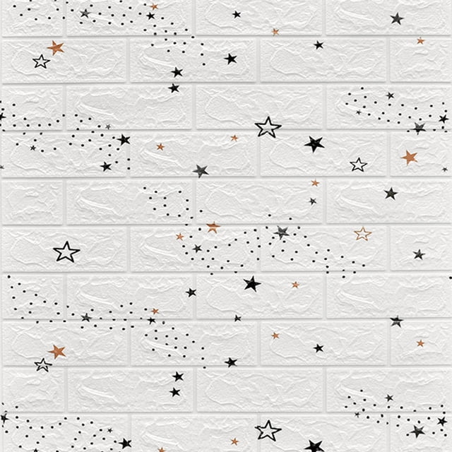 Gray 70x77cm PE Foam Self Adhesive 3D Wall Stickers Wallpaper
