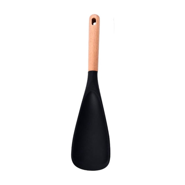 Chmadoxn Soup Spoons Cooking Spoon For Nonstick Cookingwares And Safe Spoon With Wooden Handle For Mixing And Scrape silicone spoon