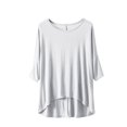 thumbnail image 2 of AherBiu T-Shirts pour Femmes à Col Rond, T-Shirts de Pyjama Amples, Été, Légers, Doux, Tunique à Manches Courtes, Hauts, Couleur Unie, 2 of 3