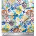 thumbnail image 1 of Soimoi Polyester Crepe Fabric Coral Ocean Decor Fabric Printed Yard 42 Inch Wide, 1 of 2