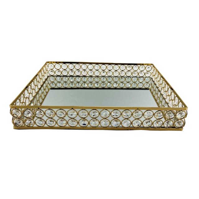 DOLITY Decorative Mirror Trays, European Serving Tray for Vanity Bathroom Dresser L