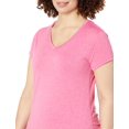 thumbnail image 2 of Hanes T-Shirt Sport Chiné Performance Col en V pour Femmes, TG, Chiné Amarante, 2 of 5