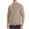 thumbnail image 2 of UVEASISHA Knit Cardigan Sweaters for Men Button Down Casual Stand Collar Pullover Sweater Lightweight Fashion Open Front Cardigans 2025 Fall Thin Knitted Jacket Fall Savings Beige L, 2 of 6