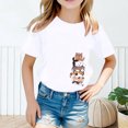 thumbnail image 2 of LUOGENLI T-Shirt pour Filles Enfant Filles Mignon Mode Imprimé Décontracté Ample Col Rond Manche Courte Tee Été T-Shirt Hauts Maxi Hauts avec Shorts en Dessous Blanc 2-4 Ans, 2 of 4