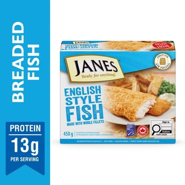 Janes® English Style Battered Fish, 545g, Frozen Battered Fish Fillets, Contains Pollock., Janes English Style Battered Fish