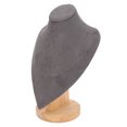 thumbnail image 4 of Collier Présentoir, Multipurpose Scratch Résistance Bois Stable Base Élégant Bijoux Buste Stand pour la Maison pour Salon Gris, 4 of 8